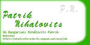 patrik mihalovits business card